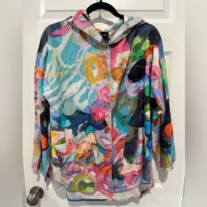 Claire Desjardins From A Moment in‎ Time Button Up Hooded Jacket - NWT